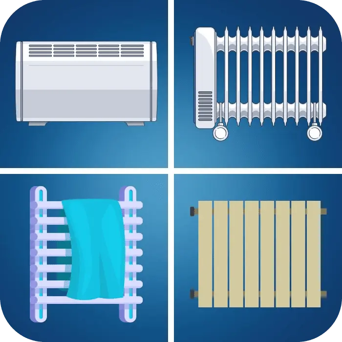 Кімната, навіть вітальня, з сталевим радіатором бокове підключення