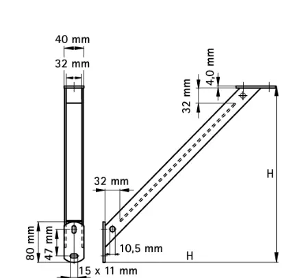 Сталева підпорка Walraven BIS 350 мм для монтажних консолей