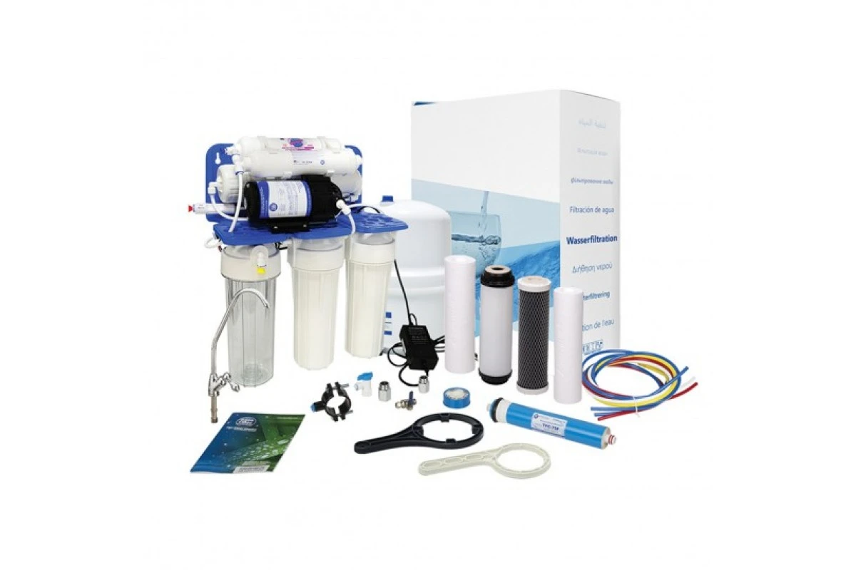 Система зворотного осмосу Aquafilter RO6 з насосом купити Черкаси