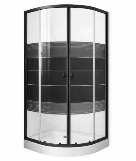 Душова кабіна BLACK VELUM з мілким піддоном