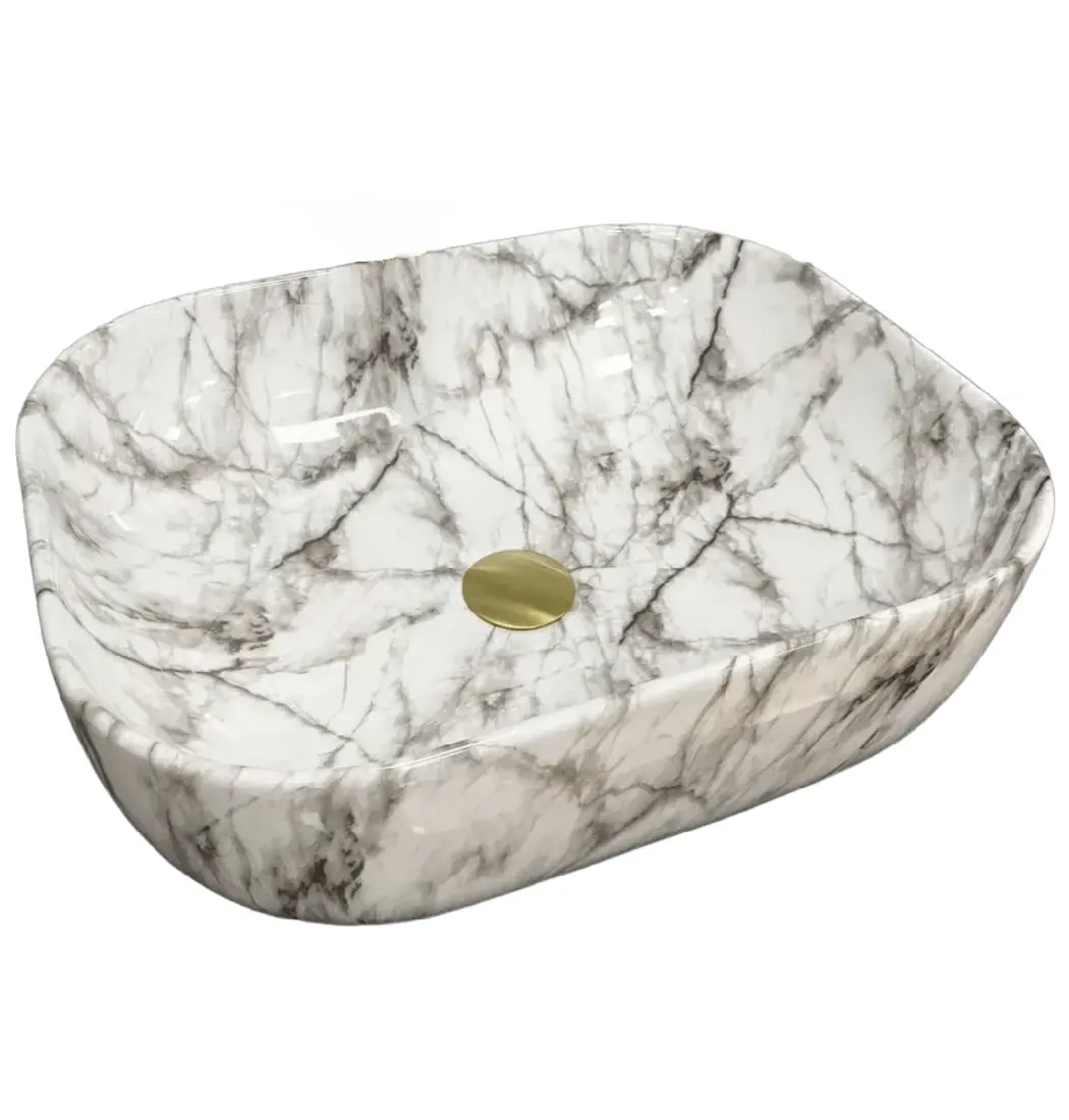 Умивальник VBI BERGAMO BLACK STAINS накладний купити Черкаси