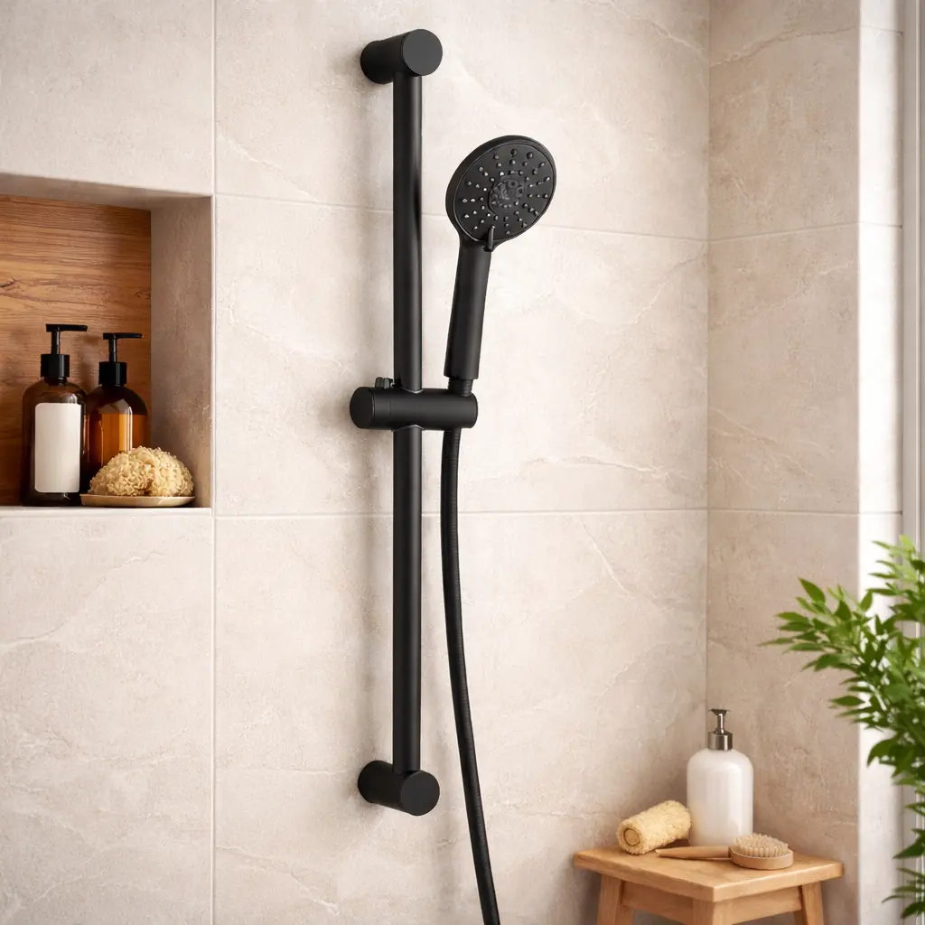 Душовий гарнітур 3 режими, шланг 1500 мм, чорний матовий Kvadro Start