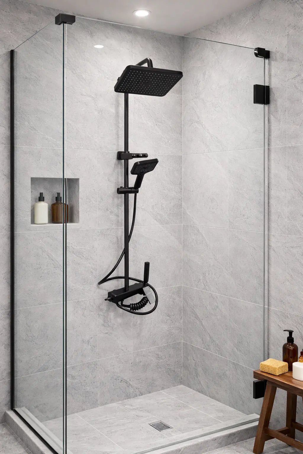 Душова система MILLZ зі змішувачем на 4 функції сірий