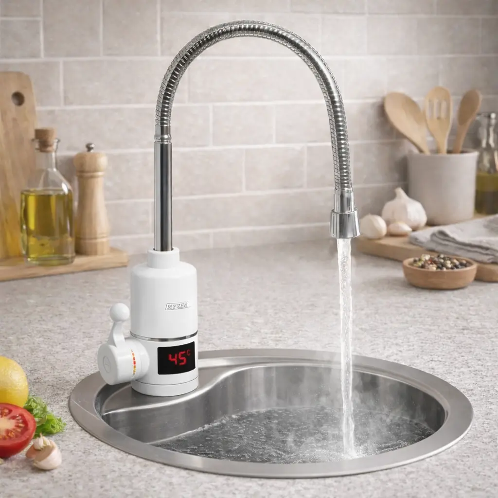 Водонагрівач проточний WEZER SDR-F05T кухня з датчиком температури