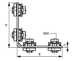 Кутовий металевий з’єднувач 90° Walraven BIS RapidRail для швидкого монтажу профілів.