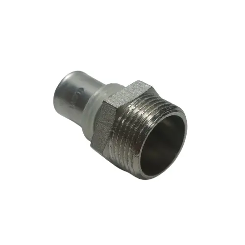 Муфта під прес нікельована латунь 16 х 3/4'' зовнішня різьба купити Черкаси