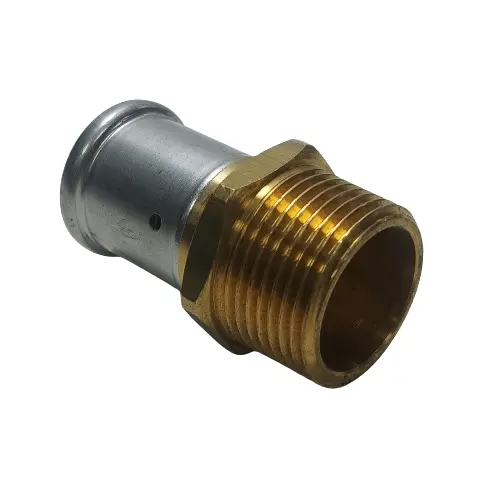 Муфта під прес нікельована латунь 26 х 1'' зовнішня різьба купити Черкаси