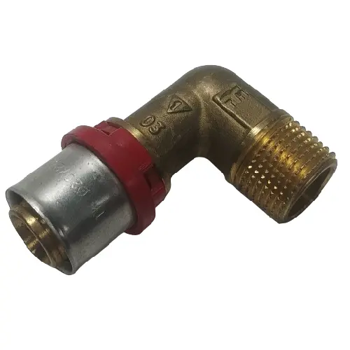 Коліно під прес латунь 20 х 1/2'' зовнішня різьба купити Черкаси